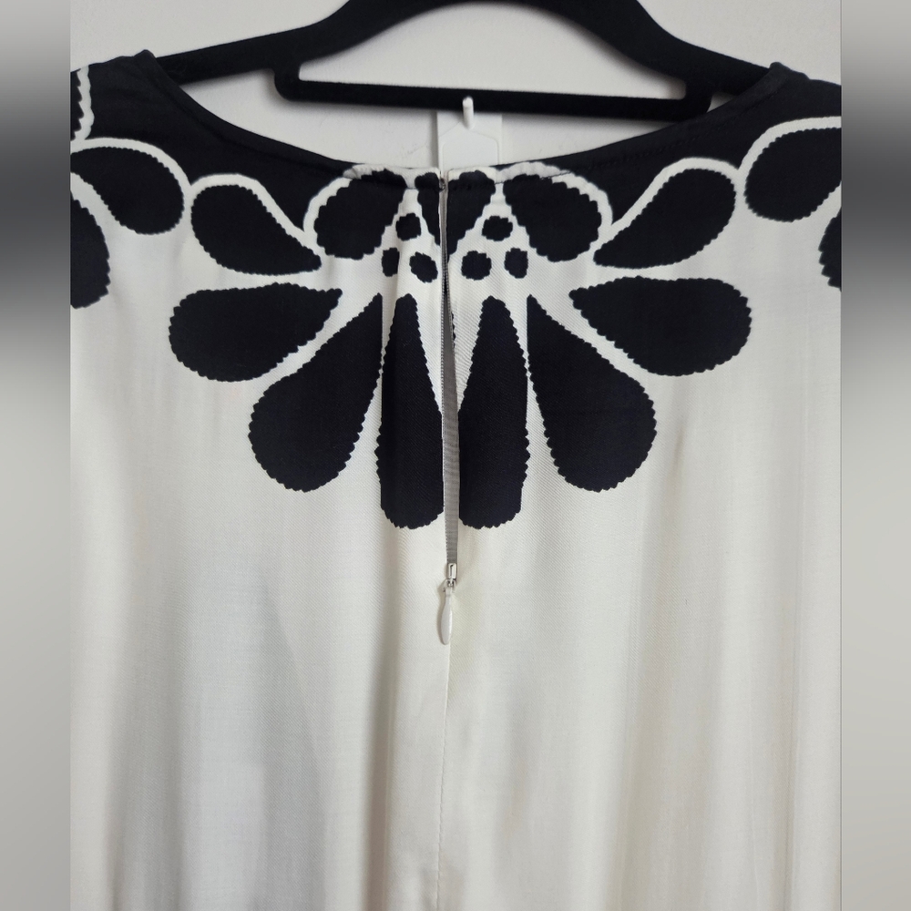 FARM Rio Palermo Cutout Long Sleeve Maxi Dress in Black/Off-White M Retro NWT - Picture 13 of 15